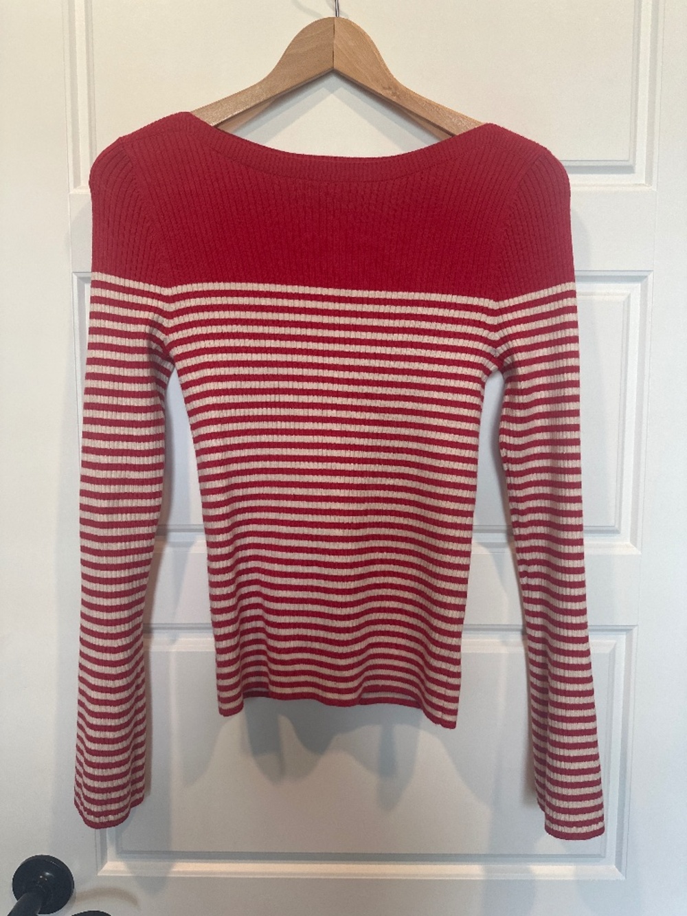 Long sleeve striped knit top